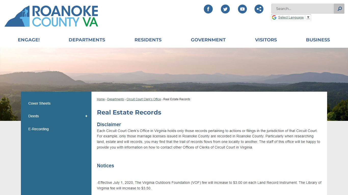 Real Estate Records | Roanoke County, VA - Official Website